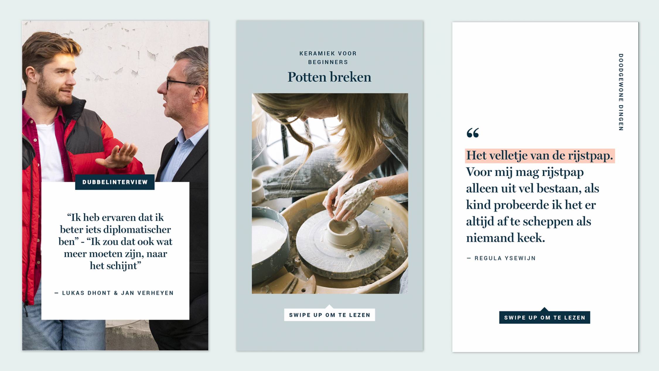 Instagram stories voor de krant De Standaard
